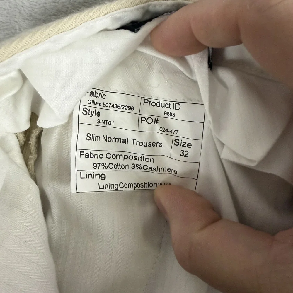 Spier & Mackay Mens 32x28 Slim Normal Trousers Cotton Cashmere Blend